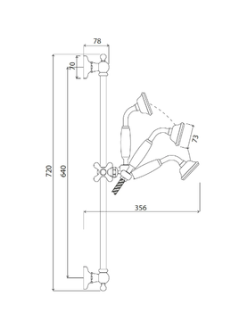 CARUSO - Shower wallbar with hand shower by Park Avenue - view 3